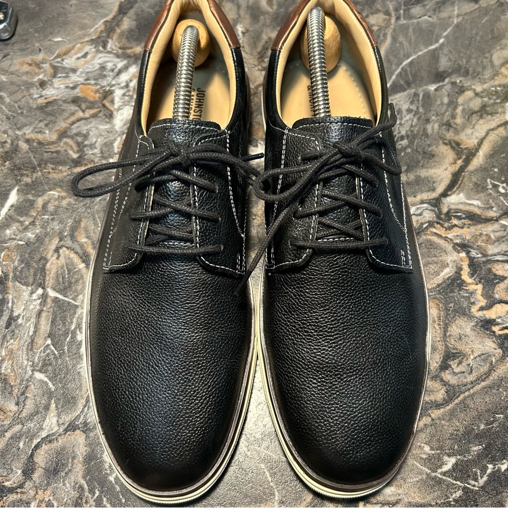 JOHNSTON MURPHY Leather PlainToe Men's Shoes 59-2485 Size 9M Black
